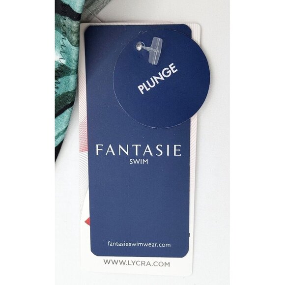 Fantasie Bamboo Grove Bikini Top Jet Size 36DD Plunge Halter Neck Black 501604 - Picture 4 of 6